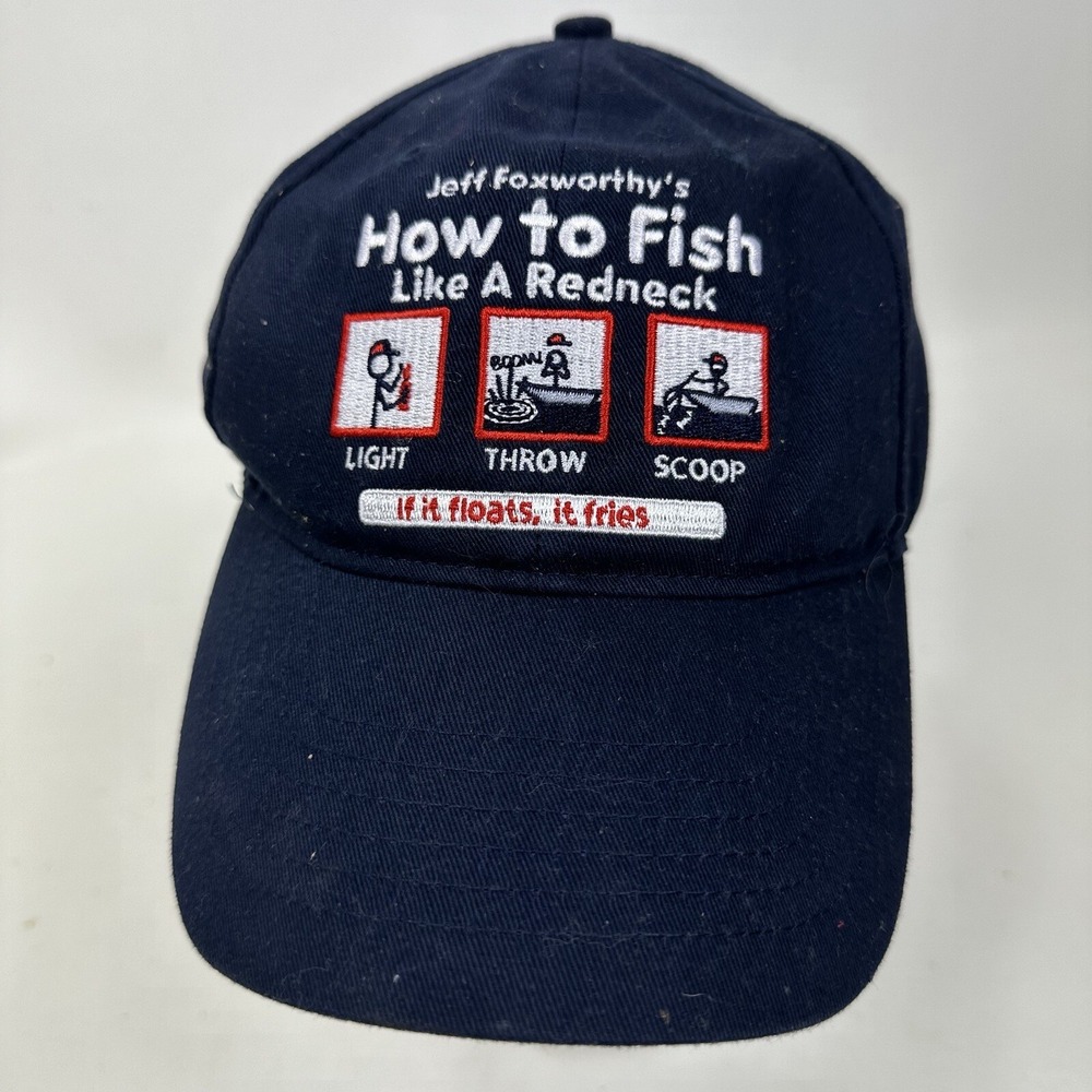 Jeff Foxworthy Hat Fishing Blue Dynamite‎ Redneck Hook Loop Strap